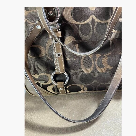 Coach Gallery Optic Signature Tote Bag Vintage Chocolate Monogram Canvas EUC - Picture 11 of 16